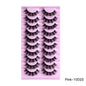 10 Pairs Natural Thick Curly False Eyelashes – Variety Pack for Stunning, Voluminous Lashes