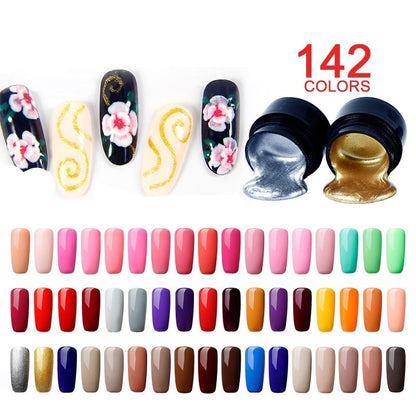 142-Color Gel Nail Polish Set - Long-Lasting UV/LED Cured Polish Collection