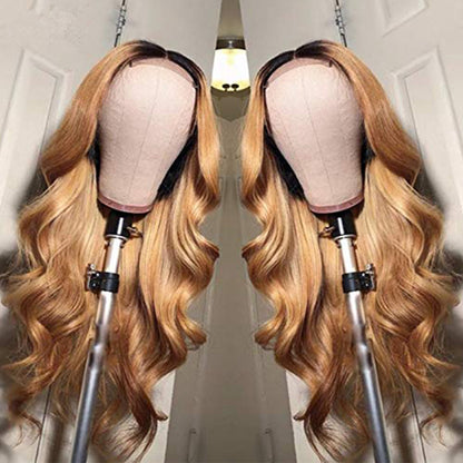 European & American Women's Long Curly Hair Wig with Oblique Bangs – High-Temperature Fiber