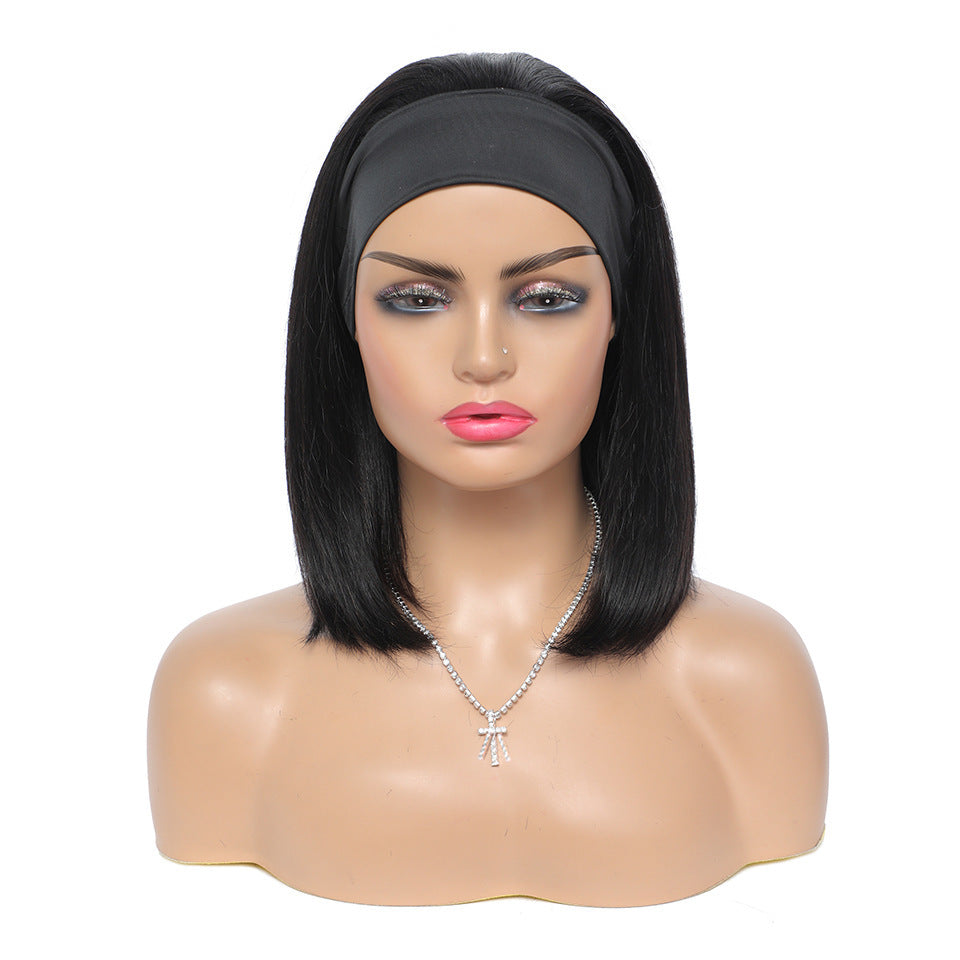 Headband Straight Bob Wig - Effortless Style with 100% Human Hair