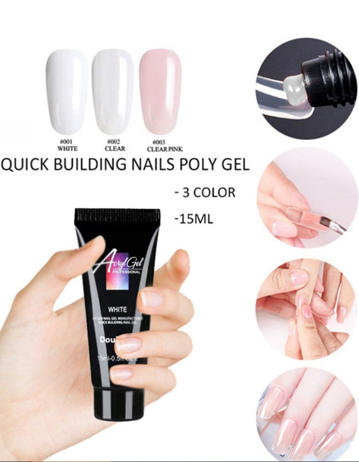 Douborq 3-Color Polygel Nail Sculpting Kit - Complete Set with 48 Mold Tips