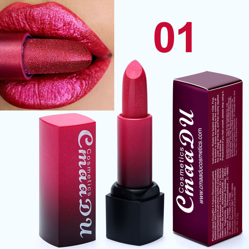 4-Color Diamond Lasting Lipstick – Long-Lasting Sparkling Lip Colors