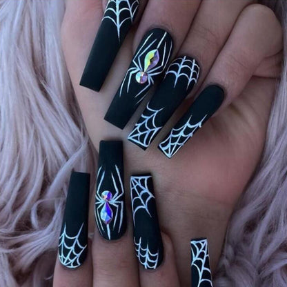 Dark Spider Halloween Armor Nails - Sweet & Cool 24-Piece Set