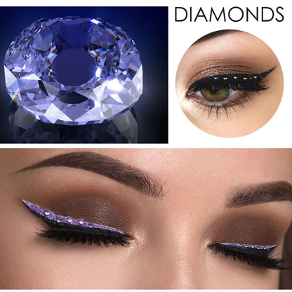 Diamond Eyeliner Stickers – 10-Color Waterproof Set for Stage, Parties & Nightclubs