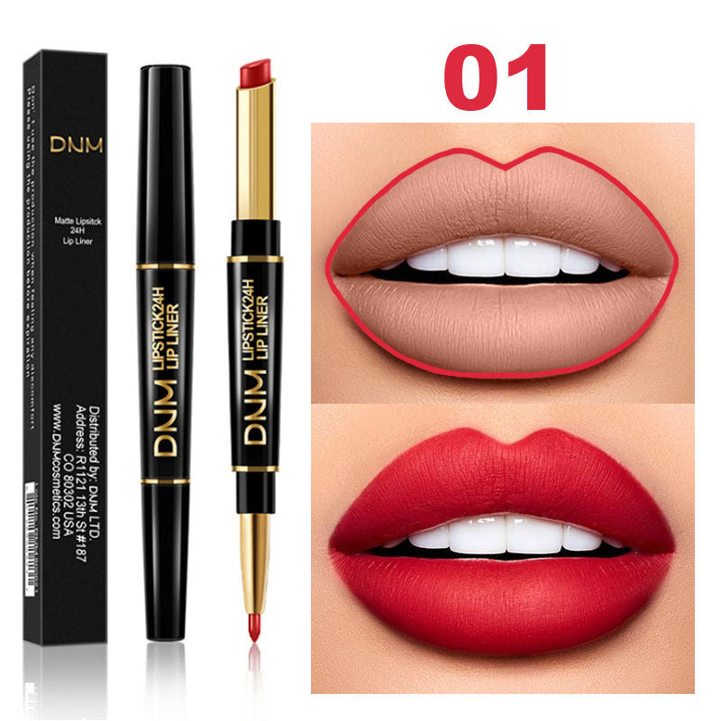 Double-Ended Non-Stick Lipstick – 2-in-1 Lip Liner & Lipstick with Long-Lasting Color