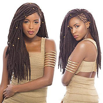 African Black Solid Braided Wig - 18 Inches, Premium Kanekalon Fiber