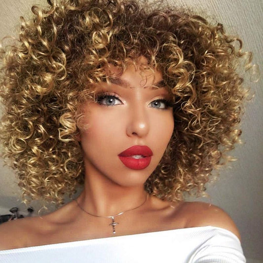 Exotic African Small Curly Wig for Women – Cross-Border Fashion with Explosive Fluffy Style