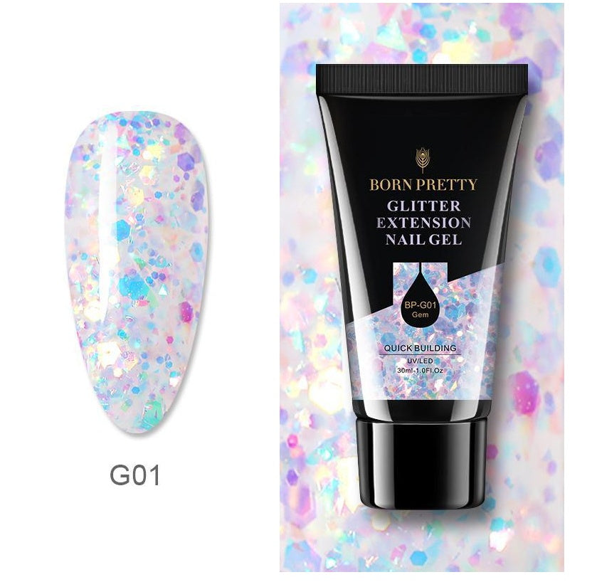 BornPretty 30ml Floral Nail Extension Gel – Quick Bright Powder Extender