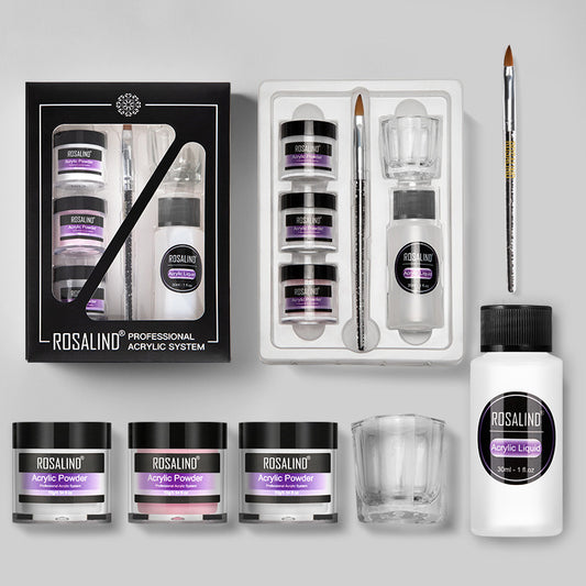 Nail Powder Acrylic System Kit - Professional Nail Art Tool Set for Extensions and Carving