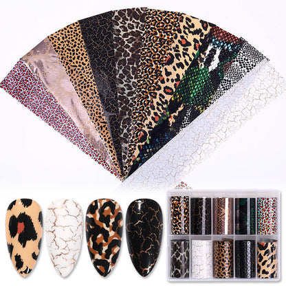 INS Classic Manicure Nail Sticker Set - Snake & Starry Sky Design