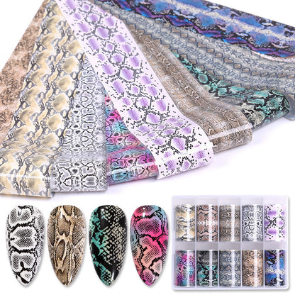 INS Classic Manicure Nail Sticker Set - Snake & Starry Sky Design