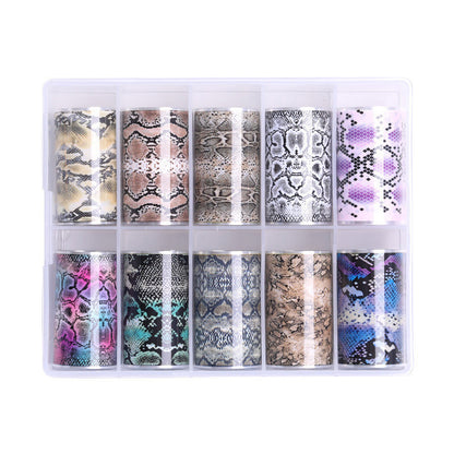 INS Classic Manicure Nail Sticker Set - Snake & Starry Sky Design