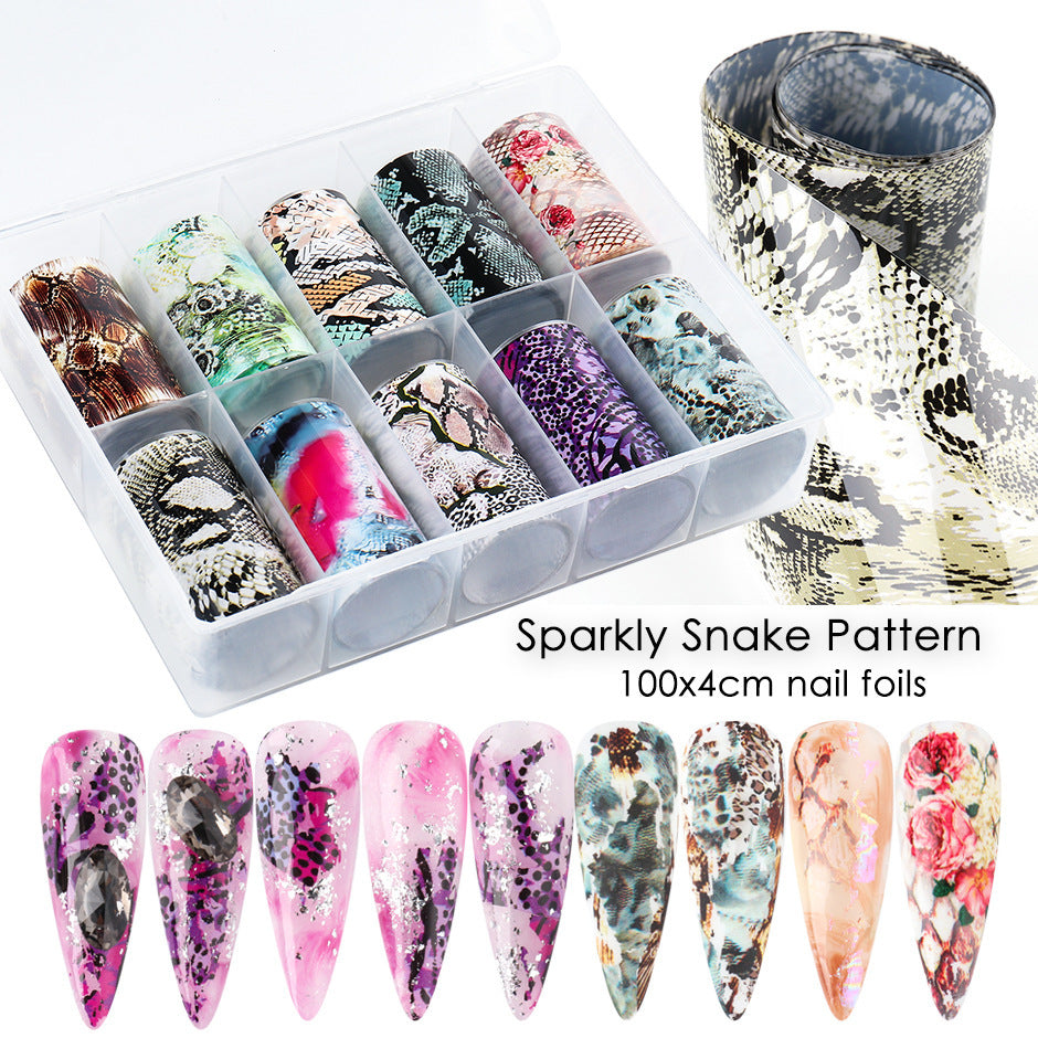 Snake Skin Nail Art Stickers - Laser Transfer Paper & Animal Grain Design