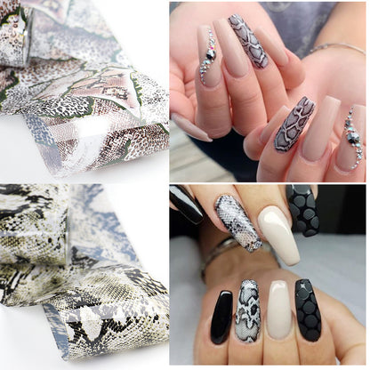 Snake Skin Nail Art Stickers - Laser Transfer Paper & Animal Grain Design