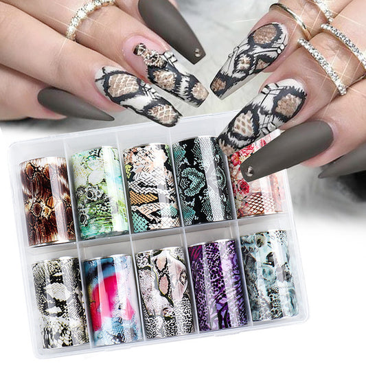 Snake Skin Nail Art Stickers - Laser Transfer Paper & Animal Grain Design