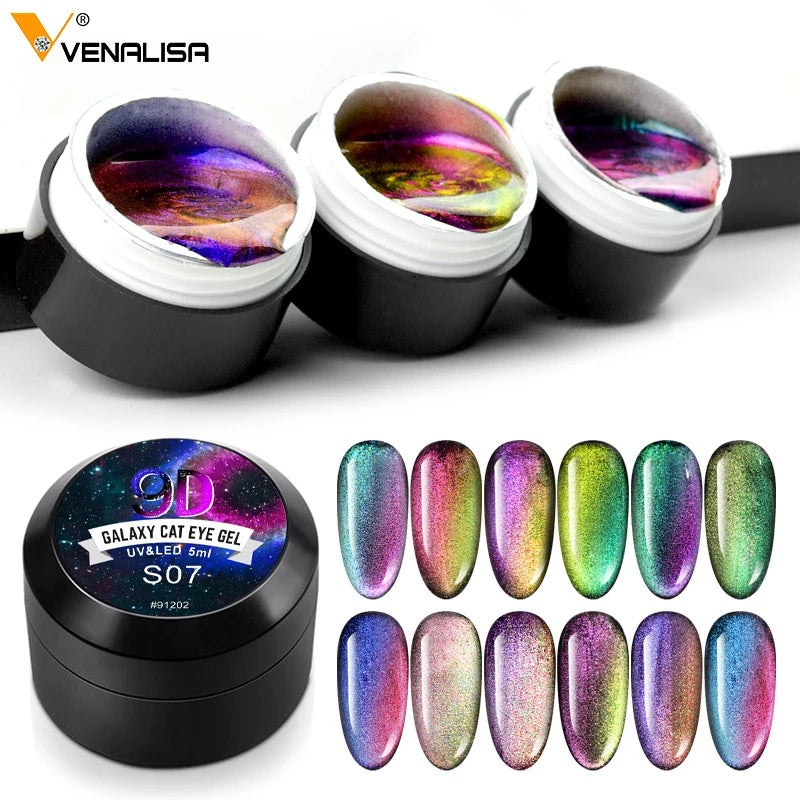 Venalisa 9D Cat Eye Gel Varnish - Chameleon Magnetic Nail Polish (5ml)