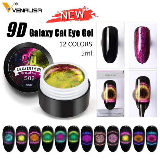 Venalisa 9D Cat Eye Gel Varnish - Chameleon Magnetic Nail Polish (5ml)