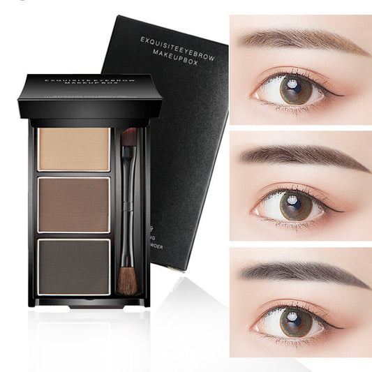 SR Three-Dimensional Three-Color Eyebrow Powder – Brow, Highlight & Contour Palette (6g)