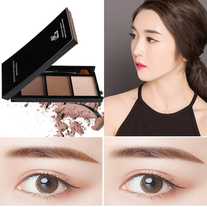 SR Three-Dimensional Three-Color Eyebrow Powder – Brow, Highlight & Contour Palette (6g)