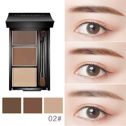 SR Three-Dimensional Three-Color Eyebrow Powder – Brow, Highlight & Contour Palette (6g)