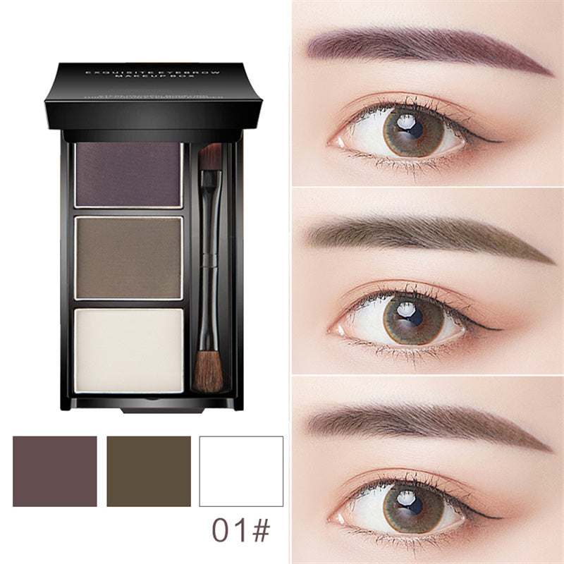 SR Three-Dimensional Three-Color Eyebrow Powder – Brow, Highlight & Contour Palette (6g)