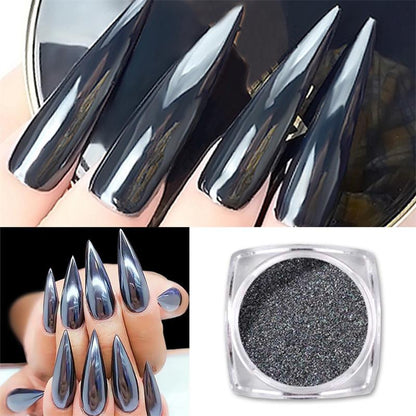 Fashion Electroplating Mirror Black Nail Glitter - Magic Mirror Powder (1g)