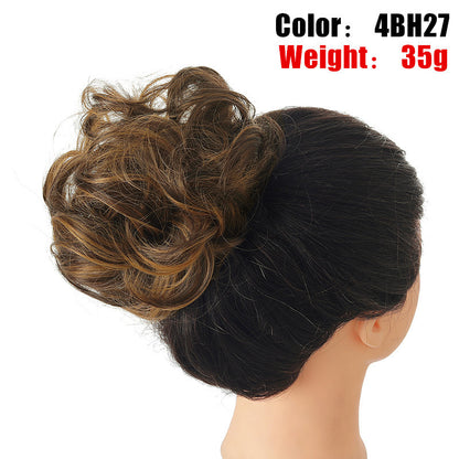 Fashionable Wig Hair Circle - High Temperature Resistant Wavy Ponytail Hair Band for Added Volume