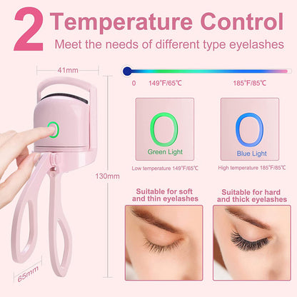 Portable Electric Heated Eyelash Curler - Quick, Stylish, and Safe