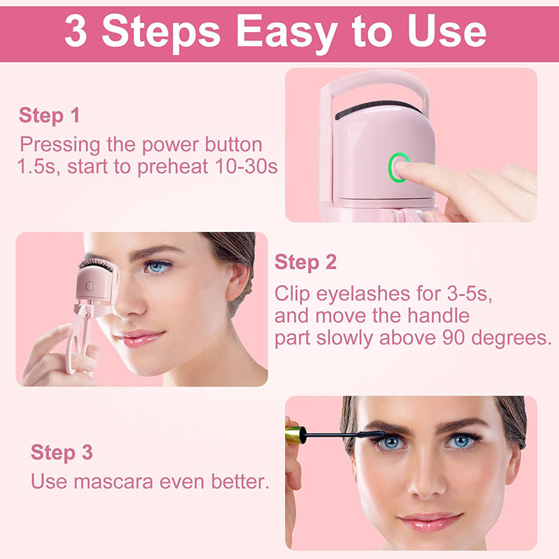 Portable Electric Heated Eyelash Curler - Quick, Stylish, and Safe