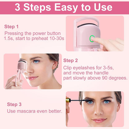 Portable Electric Heated Eyelash Curler - Quick, Stylish, and Safe