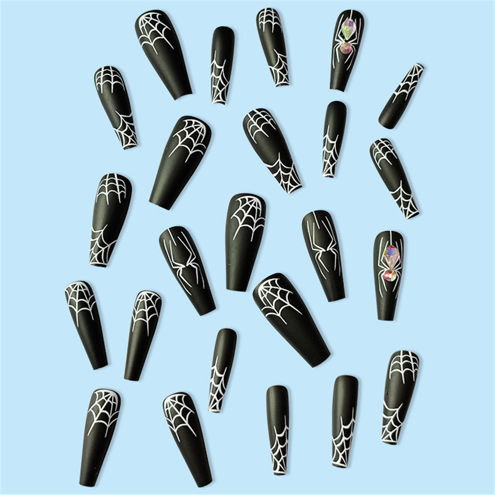 Dark Spider Halloween Armor Nails - Sweet & Cool 24-Piece Set