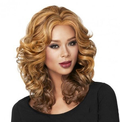 European & American Medium-Long Curly Hair Wig – Luxurious Matte Silk