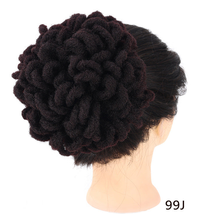 African Wig Bun Hair Bag Drawstring Dreadlocks Afro Hair Bun - High-Temperature Fiber