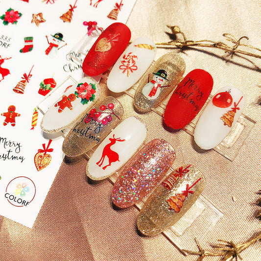 Festive Christmas Nail Stickers - Easy Application for All Skin Types