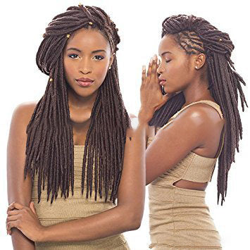 African Black Solid Braided Wig - 18 Inches, Premium Kanekalon Fiber