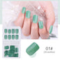 24-Piece Reusable Stick-On Nails Set - Durable Acrylic Full Cover False Nails with Nail Glue & Jelly Sticker