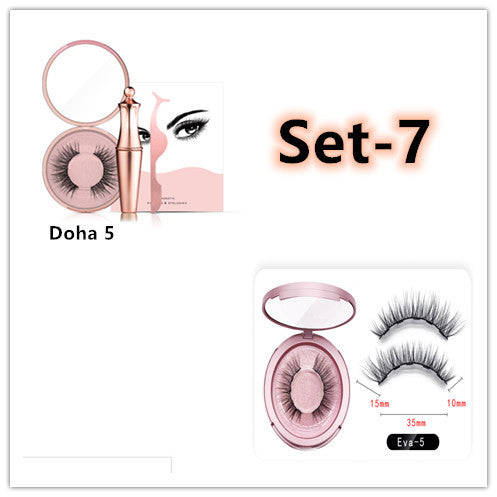 Natural Long-Lasting Magnetic Eyeliner & Faux Mink Eyelashes Set – 5 Styles, Easy Application, Reusable