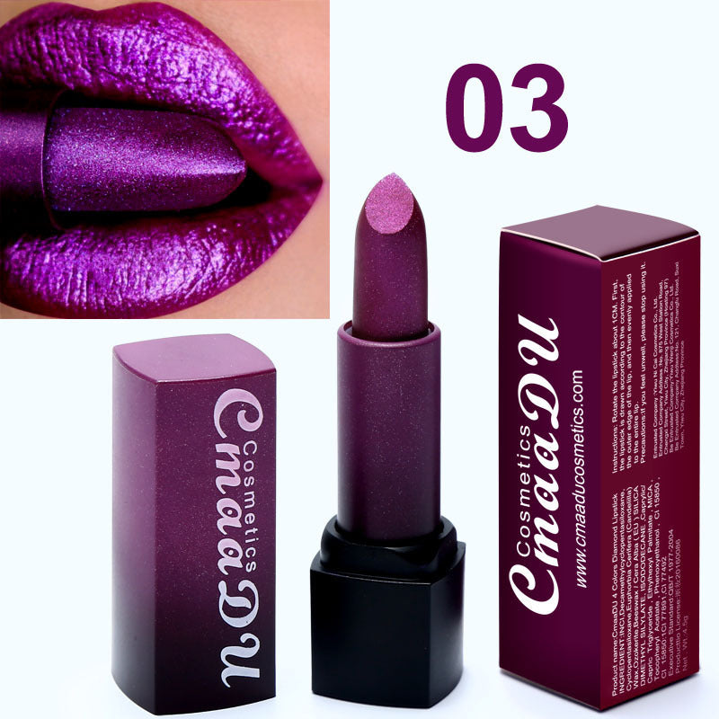 4-Color Diamond Lasting Lipstick – Long-Lasting Sparkling Lip Colors