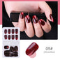 24-Piece Reusable Stick-On Nails Set - Durable Acrylic Full Cover False Nails with Nail Glue & Jelly Sticker