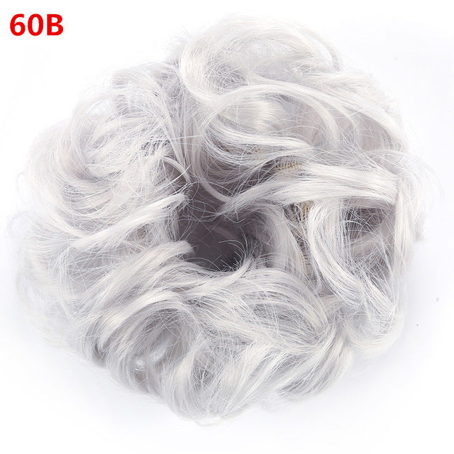 Fashionable Wig Hair Circle - High Temperature Resistant Wavy Ponytail Hair Band for Added Volume