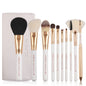 10-Piece Fiber Makeup Brush Set with Portable Pack – Perfect for Beginners & Pros