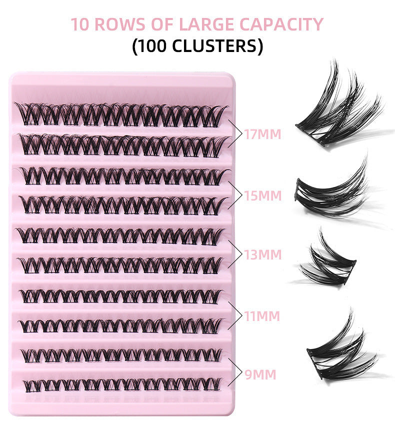 False Eyelash Set with Single Cluster - Natural, Large Capacity