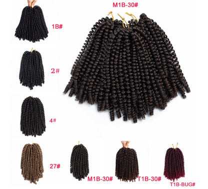 8-Inch Crochet Low Temperature Fiber Hair Extensions - Pack of 30