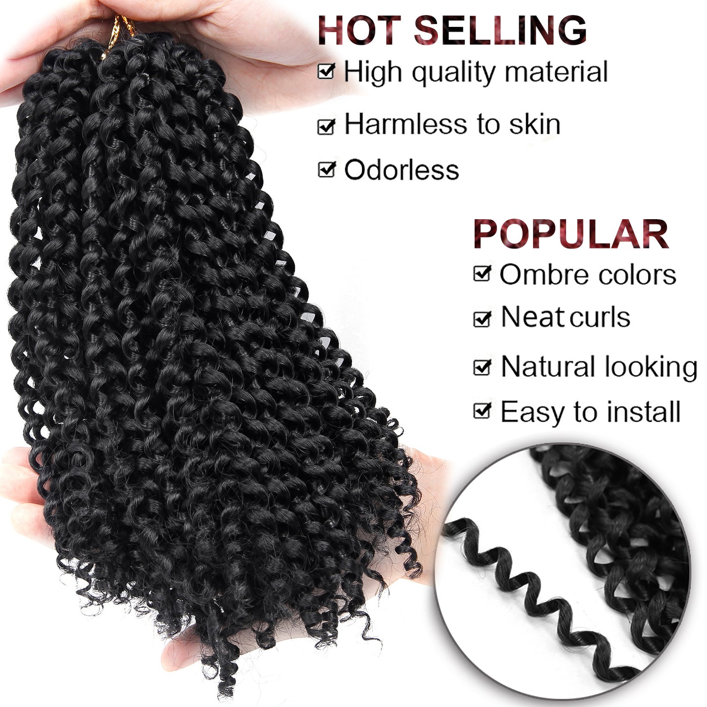 African Crochet Hair Extensions - 10 Inches (25cm)