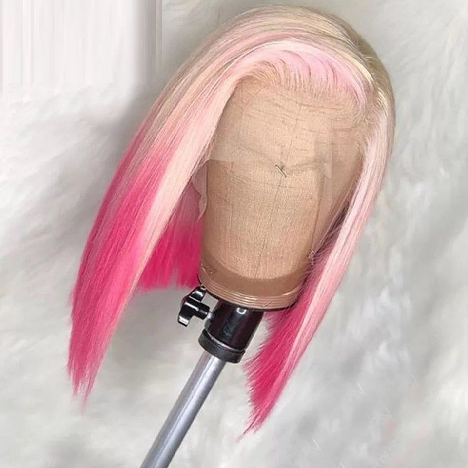 Gradient Front Lace Wig - Cinderella Pink Elegance & Versatility