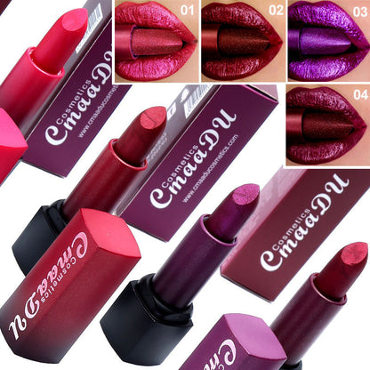 4-Color Diamond Lasting Lipstick – Long-Lasting Sparkling Lip Colors