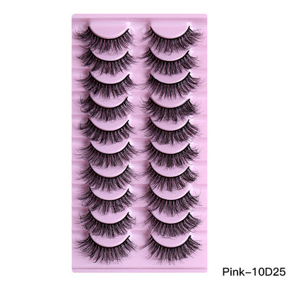 10 Pairs Natural Thick Curly False Eyelashes – Variety Pack for Stunning, Voluminous Lashes