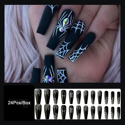 Dark Spider Halloween Armor Nails - Sweet & Cool 24-Piece Set