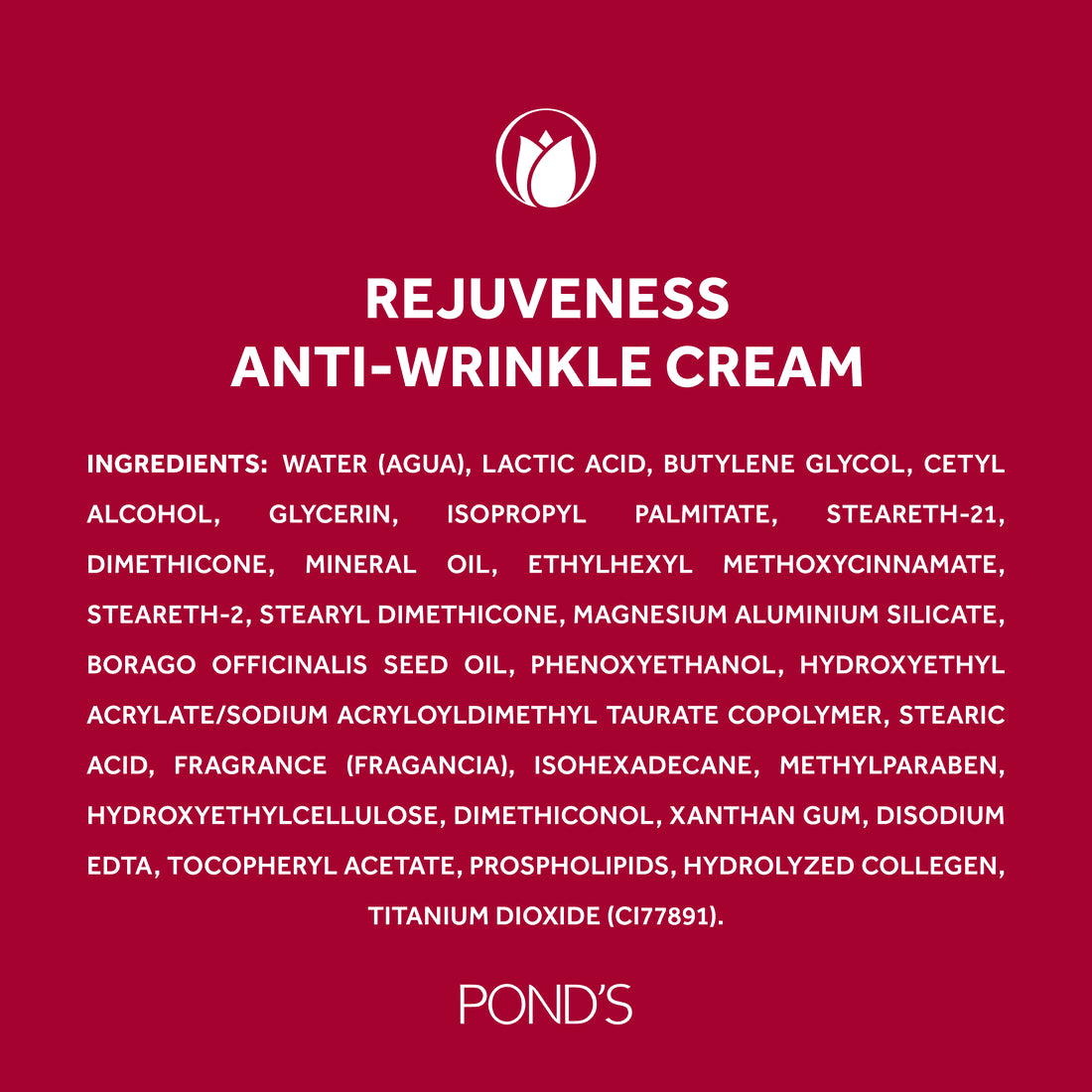 Pond’S Rejuveness Anti-Wrinkle Cream, anti Aging Face Moisturizer for All Skin 7 Oz