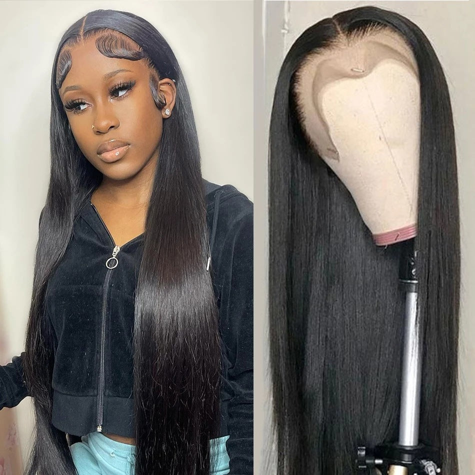 Luxurious 9A Quality Straight Real Human Hair Lace Wig